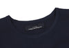 COMME des GARCONS JAPAN. TRICOT. Navy Patterned Textured Rayon Belted Dress