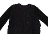 COMME des GARCONS JAPAN. TRICOT. Black Mohair Blend Open Knit Chunky Cardigan Top