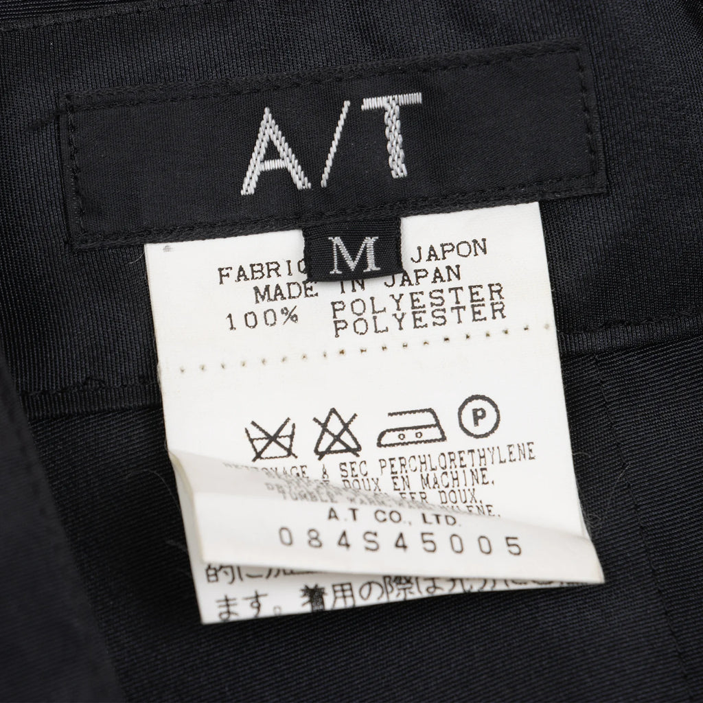 A/T(ATSURO TAYAMA) JAPAN. Black Poly Asymmetry Pleated Skirt