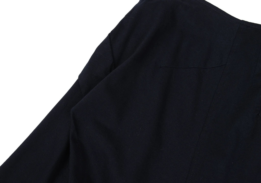 Yohji Yamamoto Japan. NOIR. Midnite Navy Poly Cotton Front Pocket Skirt