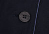 ROMEO GIGLI  ITALY. Navy Piping Rayon Drape Shirt Dress