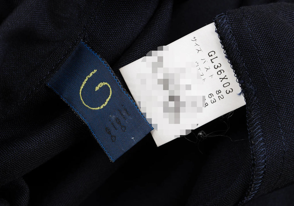 ROMEO GIGLI  ITALY. Navy Piping Rayon Drape Shirt Dress
