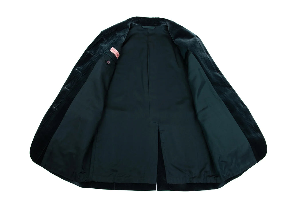 ROMEO GIGLI ITALY. Vintage Bijou Button Dark Green Velor Jacket