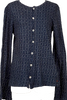 45rpm 45R JAPAN. Dark Indigo Blue Dyed Checker Cotton Cardigan Top