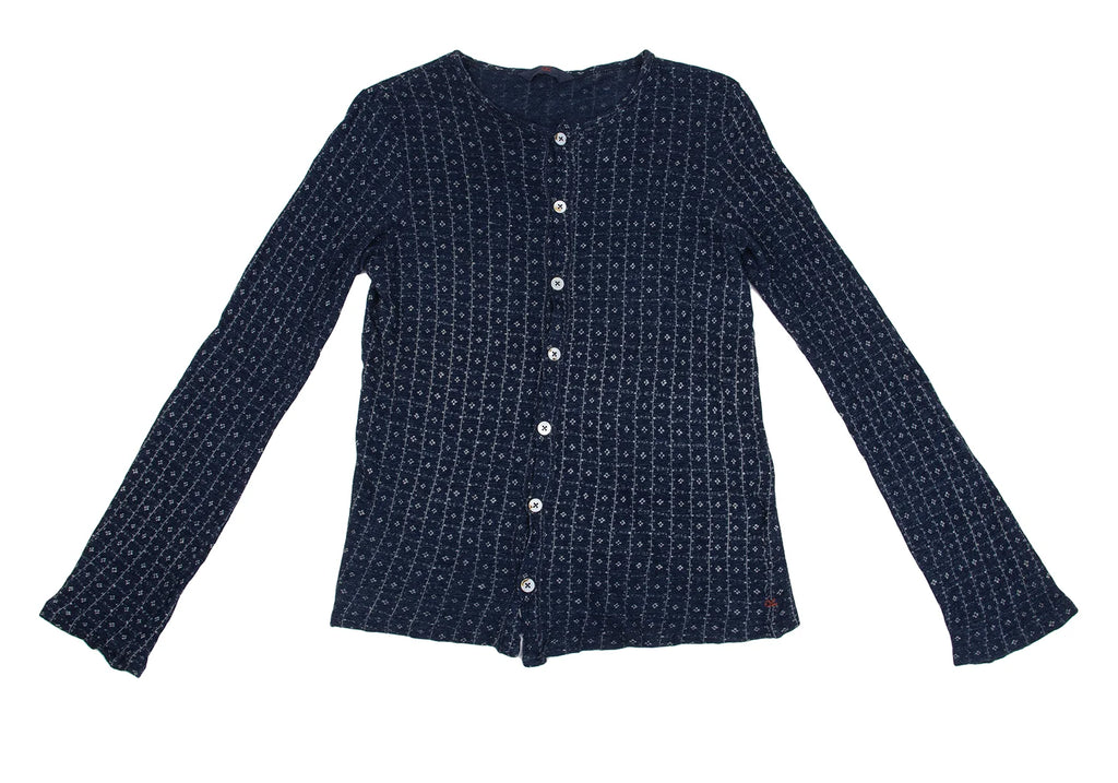 45rpm 45R JAPAN. Dark Indigo Blue Dyed Checker Cotton Cardigan Top
