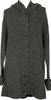 A/T ATSURO TAYAMA.  Grey Open Knit Front and Back Long Cardigan w/Hood