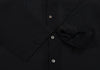 COMME des GARCONS JAPAN. Black Poly Round Collar Semi-Sheer Shirt