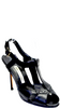 Manolo Blahnik Paris. Black Leather Open Toe Stiletto Strappy Sandals ize 39.5