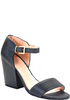 Robert Clergerie PARIS. Black Leather Ankle Strap Open-Toe Heels Size 9.5