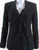 DKNY Black Collared Long Sleeves Lined One Button Lace Jacket