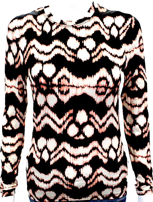 Ulla Johnson NY. Brown/Pink  Ikat Print Long Sleeves Shirt