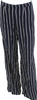 Reformation NY. Blue Striped PolyTech Fabric Zip Flat Front Straight Leg Pants