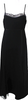 La Ligne NY.Black Back Zip Spaghetti Strap Lace Trim Crepe Midi Dress