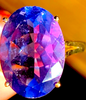 Chesterfield's London. Victorian 10ct Gold Blue Spinel 10ct Solitaire Ring, Large 10k Heavy 4.8g Size: 8.5
