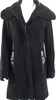 Mackage Montreal. Black Wool Leather Patchwork Buttoned Collared Trench Coat