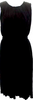 Chloe Paris. Black Sleeveless Round Neck Pleated Shift Midi Tank Dress
