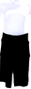 Chloe Paris. Iconic Navy Acetate Slit Front Knee Length Cargo Skirt
