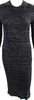 Isabel Marant Paris. Black Knit Long Sleeved Side Slit Midi Sweater Dress