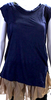 Toga Pulla Archives Japan. Blue/Beige  Off Shoulder Mesh Trim Blouse