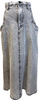 YOHJI YAMAMOTO JAPAN. Y'S Discharge Grey, Striped Denim Skirt,