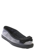 Yves Saint Laurent Paris Gray Black Velvet Bow Detail Slide On Ballet Flats Size 38.5