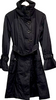 ISSEY MIYAKE JAPAN. EPOCA. Black Nylon Belted Trench Coat