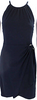 DONNA KARAN. DKNY Black Round Neck Spaghetti Straps Cinch Wrap Mini Dress