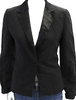 Joseph LONDON. Black Linen Long Sleeve Buttoned Blazer