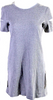 Helmut Lang NY. Gray Cotton Short Sleeve Cut Out Accents Ribbed Knit T-shirt Dress