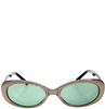 Trussardi Italy. Designer Round Gray Metallic Framed Geometric Detail Sunglasses