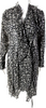 Isabel Marant Paris. Black Cotton Floral Ruffle V-neck Long Sleeve Wrap Dress