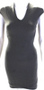 Helmut Lang. Gray Cotton Darted V-Neck Zipped Midi Sheath Dress