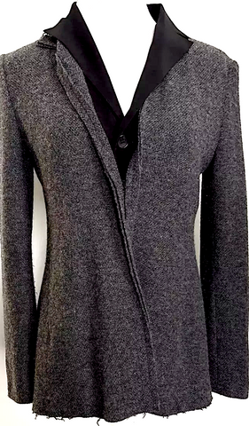 YOHJI YAMAMOTO JAPAN. Y's PINK LIMITED EDITION Bi-Color Black, Blue Raglan Knit Dress