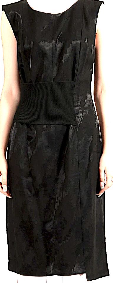 Maison Margiela Paris. NEW. NWOT. Black Rayon Blend Sleeveless Shift Dress