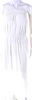 Jean Paul Gaultier Paris. Fuzzi Line. White Halter Strapless Smocked A Line Maxi Dress