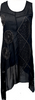 Peachoo + Krejberg Paris/New Delhi. Black Cotton Semi Sheer w/Silver Embellishments Tunic/Mini Dress