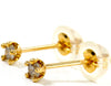 Paris Unbranded. 18K (18-karat) Yellow Gold (YG) Earrings with 0.05ct Diamonds, Total Weight 0.2g