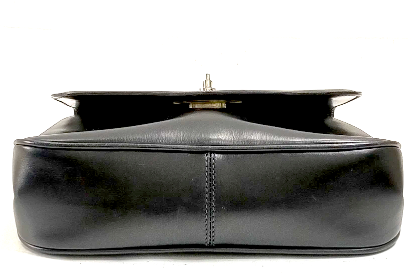 Gucci Italy. Vintage Black Leather Shoulder Bag / Hand Bag
