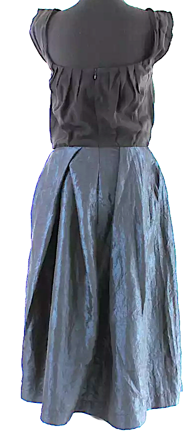 Vivienne Westwood UK. NEW W/TAGS Navy Moon Taffeta Black Blue Anglomania MidiDress