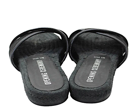 Opening Ceremony NY. Vintage Suede Cross Strap Slide On Sandals Black Size 40