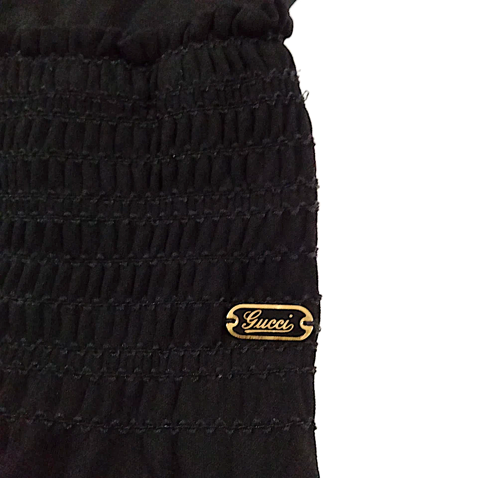 Gucci Italy. Vintage Black Rayon Dress