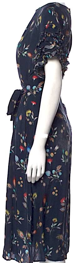 Caron Callahan NY. Cotton Blue Flower Midi Dress