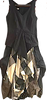 GESINE MORITZ. GERMANY. Avant Garde 1990's Designer. Black Maxi Tank Dress with Plaid Ruffles Front