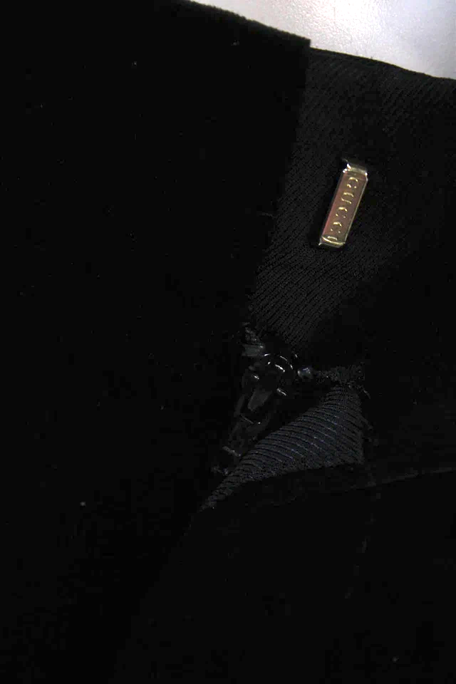 Gucci Italy. Black Cotton/Elastane Black Button Dress Pants