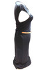 Hermes Paris. Black Rayon Dress with Sewn in Hermes Leather Belt