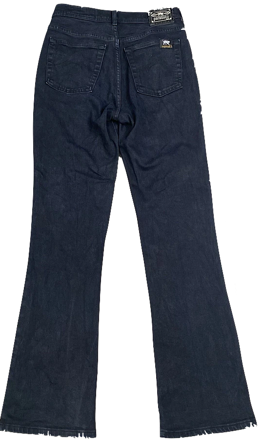 Parasuco Italy. Black Denim Y2k Vintage Low Rise Flare Stretch Jeans