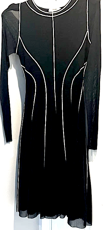 JEAN PAUL GAULTIER PARIS. FUZZI. NEW. NWOT. Long Sleeve Black Tulle Dress