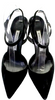 MANOLO BLAHNIK PARIS. Black Suede Pointed Toe Ankle Strapped Heels. Size: 38FR