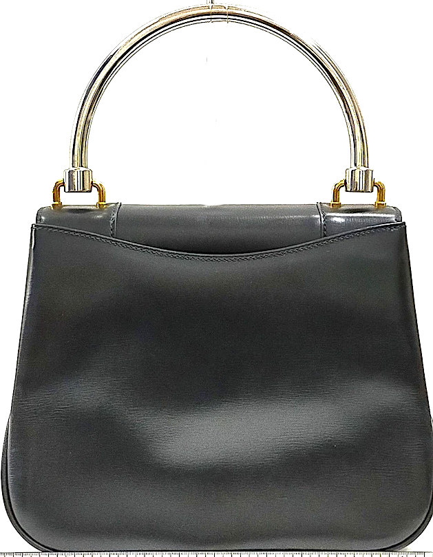 Gucci Italy. Vintage Black Leather Shoulder Bag / Hand Bag