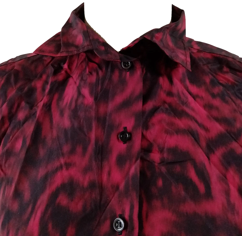 Christian Dior Paris. Vintage Reds Abstract Silk Top